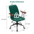 thumbnail image 2 of Gymax Velvet Home Office Chair Swivel Adjustable Task Chair w/ Wooden Armrest Green, 2 of 10
