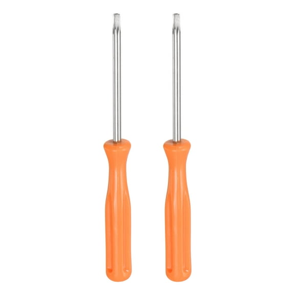 Uxcell 2pcs Torx Screwdriver T10H 4" Length Star 6 Point Head Precision Screw Driver with Non-slip Handle, Yellow