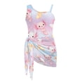 thumbnail image 7 of SEANATIVE Girls One-Piece Bathing Suit with Mesh Wrap Skirt Swimsuit Back Cutout Design Swimwear Trendy Swimsuits for Teen Kid Young Girls, Size 7-8, Cartoon Axolotl Flower Pink Blue, 7 of 7