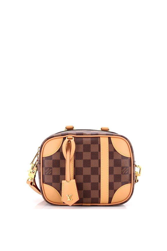 Pre-Owned Valisette Souple Handbag Damier with Leather BB By Rebag