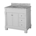 thumbnail image 5 of Westminster 36" Bathroom Vanity with White Cabinet and Carrara Marble Top, 5 of 7
