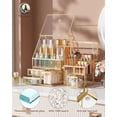 thumbnail image 2 of Clear Makeup Organizer with Gold Frame – Countertop Vanity Organizer for Skincare, Lipsticks, Perfume & Brushes – Bathroom Cosmetic Storage Display Box, 2 of 6