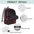 thumbnail image 4 of Game Controller Red Pattern Backpack for School, Cute School Bag with Adjustable Shoulder Straps and Padded Back, 15.7"x11.8"x5.5", 4 of 5