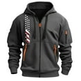 thumbnail image 4 of DUMUIELD Men Hoodies American Flag Zip Up Sherpa Lined Sweatshirts Lightweight Warm Fleece Winter Jacket Casual Coat Dark Gray,S, 4 of 4