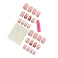thumbnail image 5 of Yoyauz 24pcs French Pointed Nail, Short Fake Nail, Square Needle Nail With Leopard Print And Cherry Design, Charming Acrylic Nail Suitable For Girls And Ladies, 5 of 6