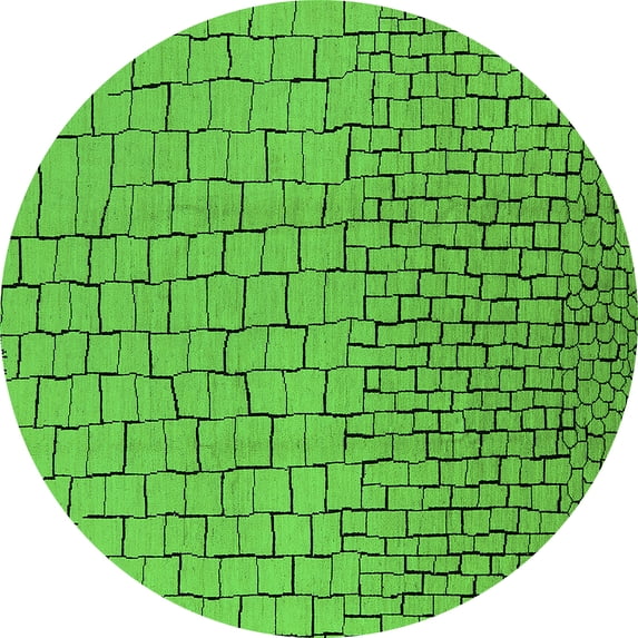 Ahgly Company Indoor Round Solid Green Modern Area Rugs, 6' Round