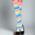 thumbnail image 4 of SENSETH 1 Set Rainbow Thigh High Socks Decorative Arm Warmers Women Over Knee Socks for Cosplay, 4 of 9