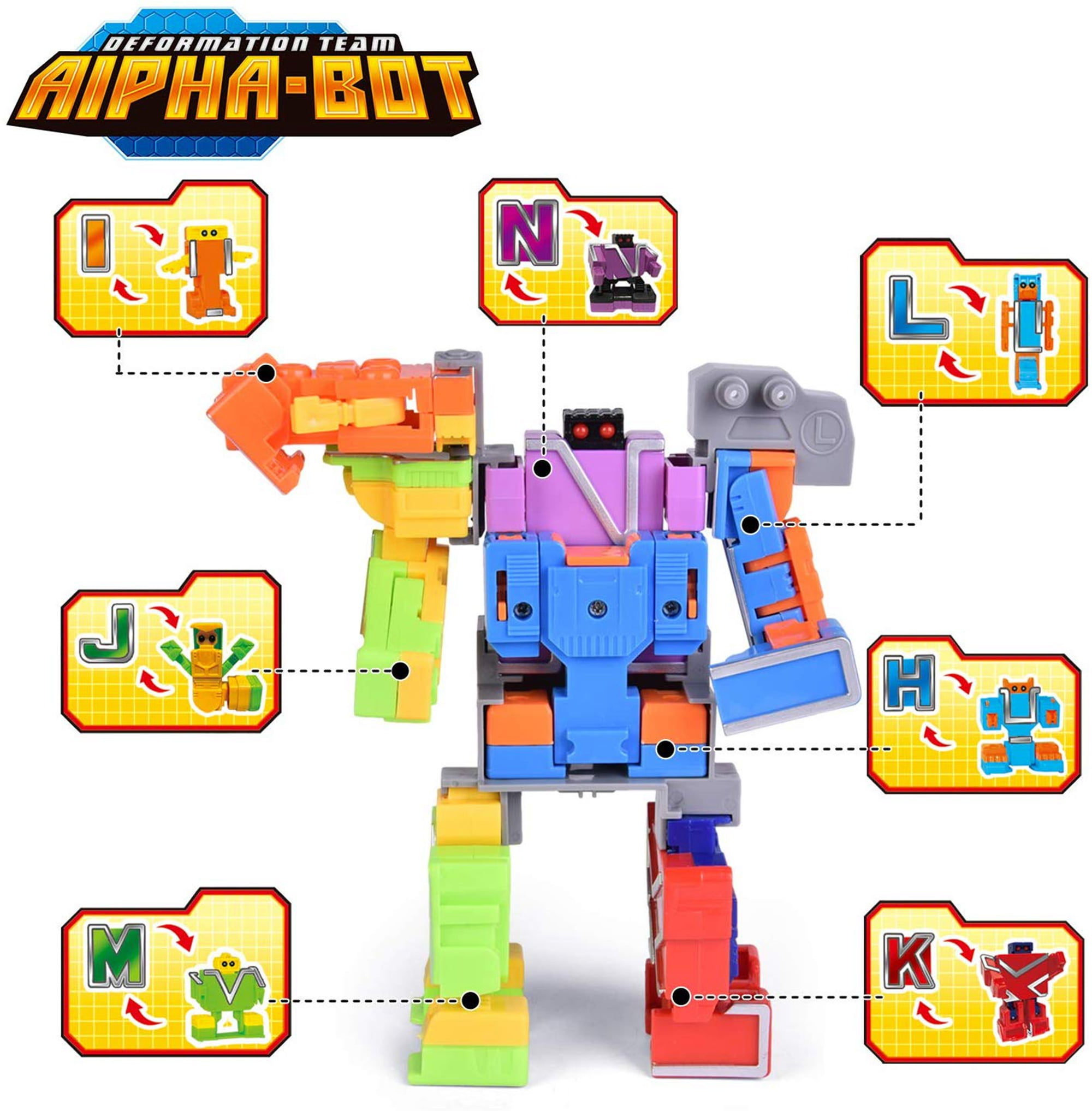 30 Pcs Alphabet Robot Action Figure Toys for Kids ABC Learning