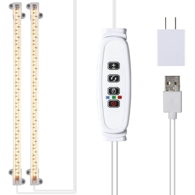 LED Grow Light Strips Full Spectrum Plant Growing Lights for Indoor Plants K LEDs Plant Lamp with H Timer Dimmable Levels Head es