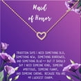 thumbnail image 2 of Anavia Maid of Honor Necklace Gift, Maid of Honor Sister Gift, Maid Of Honor Card for Girls, Wedding Gifts Jewelry Necklace-[Rose Gold Mini Crystal Heart, Royal Purple Gift Card], 2 of 3