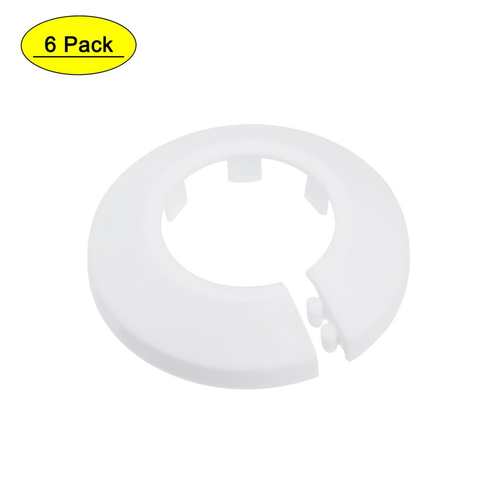 Uxcell 31mm PP Plastic White Water Pipe Cover Decoration 6 Pack