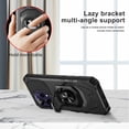 thumbnail image 4 of TJS Phone Case for Cricket Icon PRO 2026 / AT&T Motivate Pro 2 5G, with Tempered Glass Screen Protector, [Military Grade] Robotic Magnetic Support Car Mount Metal Ring Holder Kickstand Cover (Black), 4 of 5