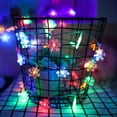 thumbnail image 2 of Taplcvy-20Ft Snowflake LED String Lights, Battery Operated Fairy Lights with Twinkle & Steady Modes for Indoor Outdoor Christmas Decorations, 2 of 5