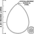 thumbnail image 4 of Humble Chic Rhinestone Hoop Earrings For Women - Silver CZ Teardrop Hoops - 2.6 inch, 4 of 10