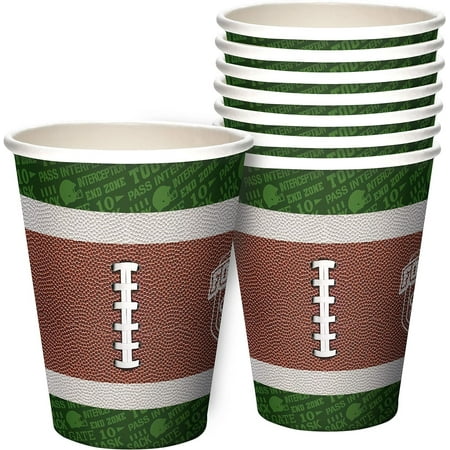 Football Cups 8 Count - Football Birthday Party Supplies