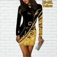 thumbnail image 3 of Jupe Midi à la Mode Robe Coupe-Vent Automne Hiver Femme Col Rond Manches Longues Nouvelle Jupe Courte Imprimée, 3 of 7