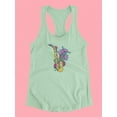 thumbnail image 3 of Jazz Day Sax And Flowers Design Tank Women -Image by Shutterstock, Female x-Small, 3 of 4