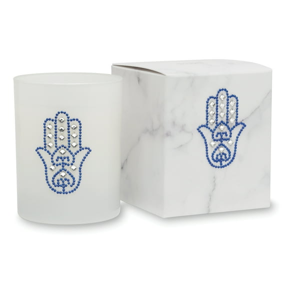 Hamsa 9.5 oz White Icon Candle