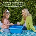 thumbnail image 3 of ECR4Kids Stackable Square Bins with Non-Snap Lids, Multipurpose Organization, French Blue, 4-Pack, 3 of 9