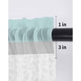 thumbnail image 6 of Aqua Grey Curtains 63 Inch Length, Sheer Curtains for Bedroom Living Room Window Chic Garden Floral Stripe Embroidery Design Rod Pocket Drapes Kitchen Curtains Small Half Window 42"x63" 2 Panels, 6 of 6