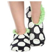 Women’s Fuzzy Slipper Socks with Grippers – Soft Microfiber Outer, Cozy Fleece Lined Indoor House Socks (Polka Dots, L/xl)