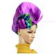thumbnail image 5 of Peluca de baile de disfraces con abanicos, colores divertidos, peluca esponjosa, cabello punk con cresta de gallo, 5 of 6
