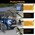 thumbnail image 6 of DetalleGo 12x20 FT Metal Carport with Enhanced Base – Heavy-Duty Galvanized Steel Shelter for Cars, Boats, Trucks, and SUVs, All-Weather UV-Resistant Roof, 6 of 10
