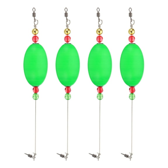 UXcell Fishing Bobbers Floats 10 Inch, 4 Pack Oval Fishing Bobbers Popping Corks Float Weighted Bobbers Fishing Tackle, Green
