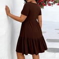 thumbnail image 7 of Kojanyu Women's Plus Size Solid Round Neck Short Sleeve Loose Mid-Calf Sleep Dress – Lightweight Casual Nightgown for Summer Lounging & Home Wear, 7 of 7