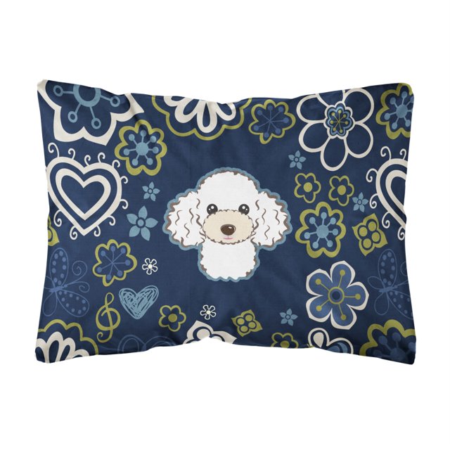 S Treasures BB5108PW1216 Cojín decorativo de tela de lona con diseño de caniche azul y blanco, muebles de patio, cojines Caroline's Treasures BB5108PW1216