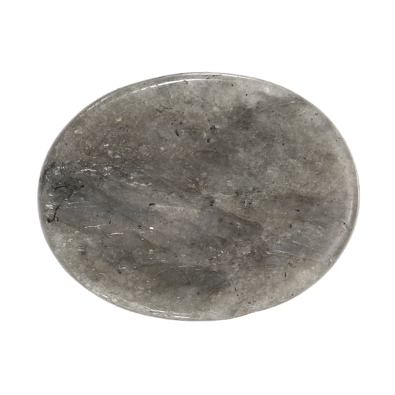 Uxcell Thumb Worry Stone for Anxiety, Natural Oval Crystal Stone, Polished Gemstone Hand Carved Pocket Rock Anxiety Crystals for Women Stress Gifts Meditation, Light Gray