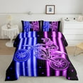 thumbnail image 2 of Feelyou Dirt Bike Queen Comforter Set, Cool Motorcyclist Bedding Sets, Motorcycle Sport Bedding Comforter Set, Black Pink Blue Home Decor, 2 of 8