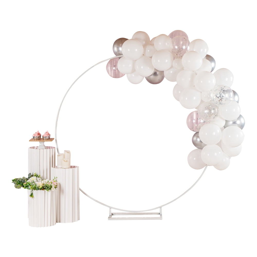 Restaurantware-Balloonify Balloon Garland Set, 1 Party Decoration Kit - 70 Balloons, With Chain, White & Silver Latex Balloon Arch Kit, Includes Glue Dots