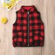thumbnail image 2 of Niños pequeños Bebé Niño Niña Plaid Sin mangas Cremallera Chaqueta Chaleco Abrigo Outwear Chaleco Trajes Ropa XBTCLXEBCO Rojo, 1-2 años, 2 of 6