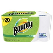Bounty Paper Towels, White, 12 Mega Rolls = 20 Regular Rolls