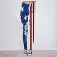 thumbnail image 1 of MKLEKYY Leggings deportivos de realce con estampado tie-dye del Día de la Independencia para mujer, pantalones de yoga, 1 of 4