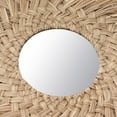 thumbnail image 4 of Straw Weaving Wall Mirror Retro Beautiful Woven Wall Hanging Mirror for Dorm Room Decoration Nature, 4 of 8
