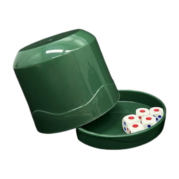 LEEYNEER 1 Set Dice Cup with Base 5 Dot Dice Heavy Duty Manual Shaker Cup Adults Family Night Bar Party Gambling Drinking Board Game Casino Equipment