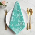 thumbnail image 2 of Teal Coastal Cloth Napkins, Nautical Beach Starfish Coral Summer Washable and Reusable Dinner Napkins Set of 6, Table Napkin for Kitchen Party Birthday Wedding Hotel Housewarming 20"x20", 2 of 9