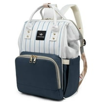 Diaper Bag Bacpack, HDJ Diaper Bag for Travel, Large Capacity Bacpack with Insulated Milk Bottle Pocket for Mommy,Navy