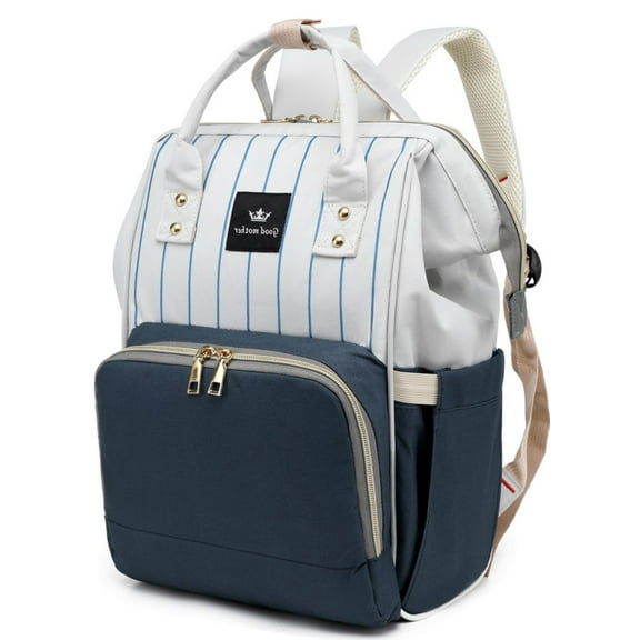 Diaper Bag Bacpack, HDJ Diaper Bag for Travel, Large Capacity Bacpack with Insulated Milk Bottle Pocket for Mommy,Navy