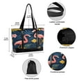 thumbnail image 2 of FORMRS Canvas Laptop Tote Bag for Women with 15.6" Computer Compartments Shoulder Handbag, Floral Flamingo, 2 of 7