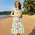thumbnail image 4 of Rateoe Mushroom Bee Pattern Women’s Short Sleeve Dress – Casual Elegant Summer A-Line Dress for Everyday Wear, 4 of 6