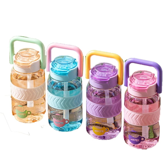 Large Capacity Water Bottle with Straw for Students Heat Resistant Plastic Sports Cup Outdoor Gym Hiking Travel Hydration Jug Summer, A, 1Pcs