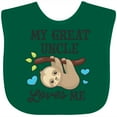 thumbnail image 3 of Inktastic My Great Uncle Loves Me with Sloth and Hearts Boys or Girls Baby Bib, 3 of 4