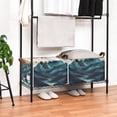 thumbnail image 3 of Yayeee Foldable Storage Basket for Shelves with Handles Waterproof Cloth Bins, Blue Mountains, 3 of 7
