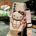 thumbnail image 3 of Hello Kitty Holder Bracelet Strap Lanyard Plating Phone Case For Samsung Galaxy A53 A73 A13 A23 A33 A12 A22 A32 A52 A52S A72 A04, 3 of 5