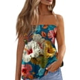 thumbnail image 1 of OIOLOYJM Tube Tops for Women Summer Bandeau Strapless Palm Tree Peplum Top Backless Travel Ruffle Going Out Shirts Multicolor L, 1 of 4