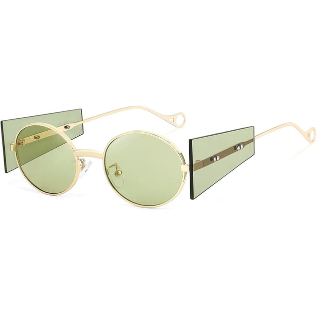 Gafas de sol ovaladas estilo punk retro de moda con protección lateral para hombre y mujer M