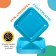 thumbnail image 3 of Exquisite Turquoise Square Paper Plates, 7", 50 Count, Heavy Duty 350 GSM, Disposable Party Plates, 3 of 6